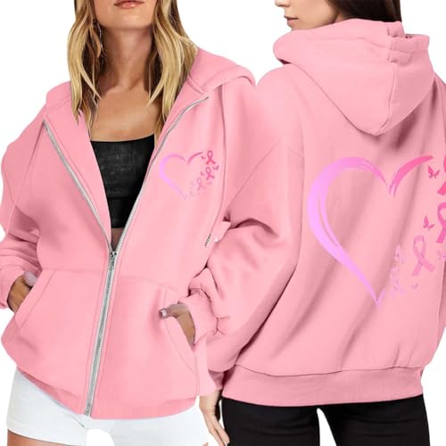 Polaire femme Octobre Rose avec poches veste zippée chaude