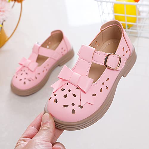 Girls Shoes Summer Hit British Style Princess Shoes Children Princess Shoes Girls Sports Sandals White Girls Dress Shoes (Pink, 10 Little Child)2