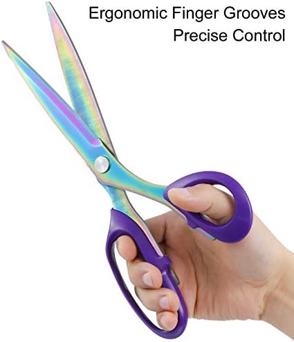 Winkwinky Dressmaking Scissor, 10 Inch Heavy Duty Titanium Fabric Scissor, Tailor Scissor, Dressmakers Shear for Altering, Sewing, Cutting Fabric & Clothes
