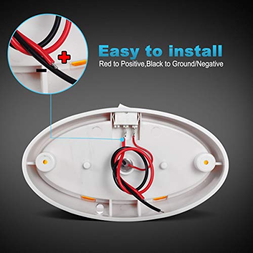 Partsam 2Pcs Oval Led Rv Exterior Porch Utility Light W/On-Off Switch 12V Lighting Fixture Replacement Lighting For Rvs, Trailers, Campers, 5Th Wheels. White Base, Clear And Amber Lens Removable #TOP4