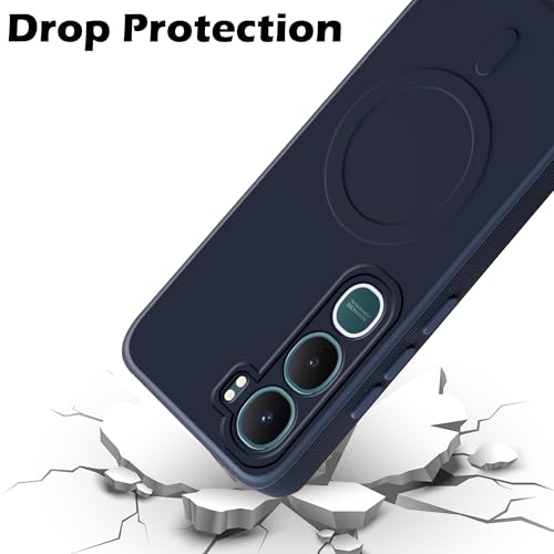 Image of amazon basics Back Cover for Vivo Y31 5G Soft Matte Silicone Mag-Safe Design (Mag-Safe Not Support) Camera Protection | Slim Fit Bumper Cover (Blue)