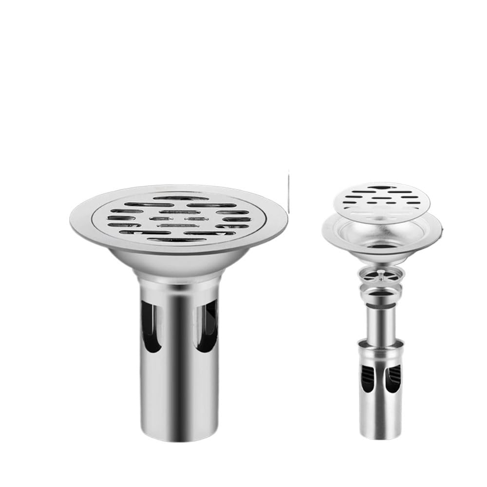 Jobaojiang E Cover Shower Floor Drain Backflow Preventer Squar Sink Strainer Stainless Steel Dectabl Drain Filter(E)