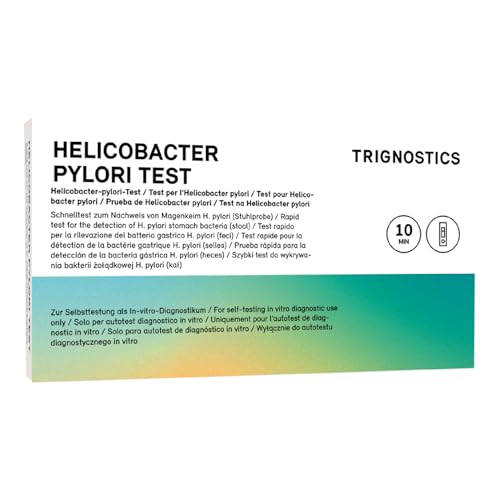 TRIGNOSTICS Test Helicobacter pylori feci | 1 autotest rapidi a casa senza laboratorio | diagnosi gastrite, sintomi ulcera e salute digestiva | risultato affidabile H. pylori