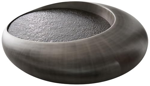 Table-de-Salon Blaise Argent 100x100 cm avec Verre en Relief Gris Table Basse