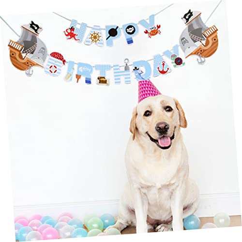 Abaodam 2Pcs Birthday Flag Banner Pirate Party Banner Pirate Birthday Supplies Merry Birthday Banner Pirate Ornament Ornaments For Kids Birthday Party Banner Pirate Theme Party Bunting #TOP2