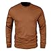 Muscularfit Mens Long Sleeve Tee Shirts Loose Fit Solid Crewneck Sweatshirts Waffle Athletic Gym Workout Tee Trendy Tops 2025 Deals of The Day Men's Shirts Casual Khaki XL