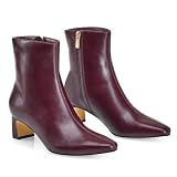 GENSHUO Women's Ankle Boots, 2 Inch Chunky Block Low Heels for Fall Winter