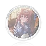 灰皿 ウマ娘 ダイワスカーレット たばこ灰皿 ガラス 丸型 タバコ固定 ガラス 透明 デザイン 滑り止めパッド付 インテリアグッズ デスク装飾 洗いやすい 喫煙具 オフィス 飲食店 タバコ用 業務用 プレゼント 8.5*3.5cm