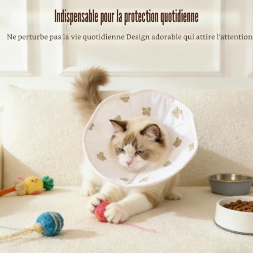Collier conique doux anti-morsure pour chat, collier de récupération ajustable et léger pour chat, cône de protection du cou des chats après chirurgie pour petits animaux chats chatons chiots après – vue 6