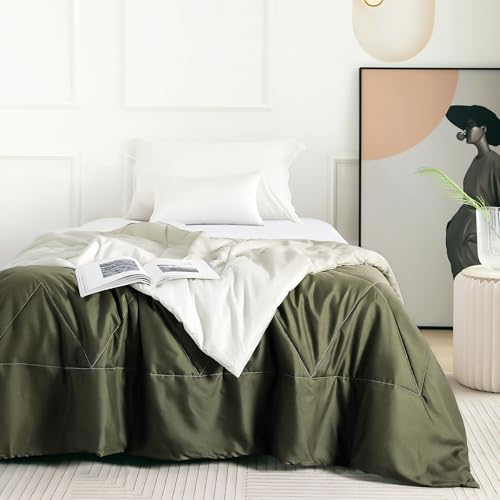 Image of Ac Comforter Single Bed Ombre with Satin Finish 240 GSM - Reversible AC Comforter - Brown Comforter Quilt Duvet Dohar Blanket for Summer 150 x 225cm