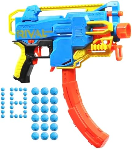 Nerf Rival Challenger MXXIV-1200 Motorized Blaster, Curved 12 Round Magazine, 18 Nerf Rival Accu-Rounds, Gifts for Teens