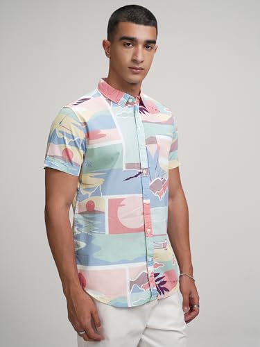 Image of Highlander Men's Printed Slim Fit Shirt