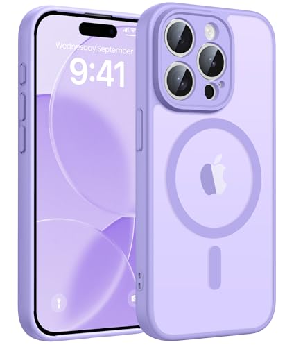 Image of FNTCASE for iPhone 13 Pro Max Case: [Compatible with Magsafe] Translucent Matte Magnetic Phone Cover - Military Grade Drop Protection Shockproof Protective Cases - Light Purple