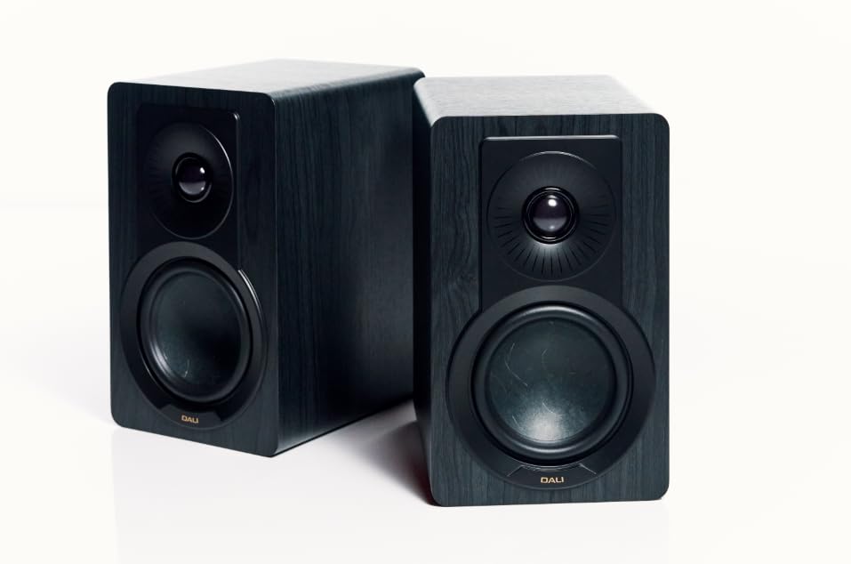 Image of DALI KUPID Premium Compact Passive Hi-Fi Bookshelf Speakers, 2-Way Design with 4.5 inch Woofer & 1 inch Tweeter, Includes Wall Mount (Pair) (Black Ash)