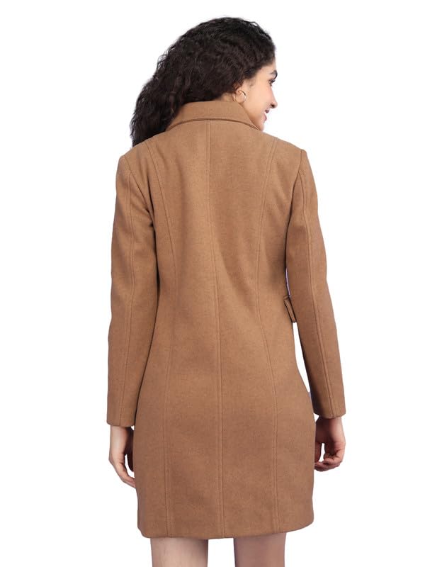 Image of PLAGG Women Winter Wear Long Length Overcoat with Wool blend and Comfort fit