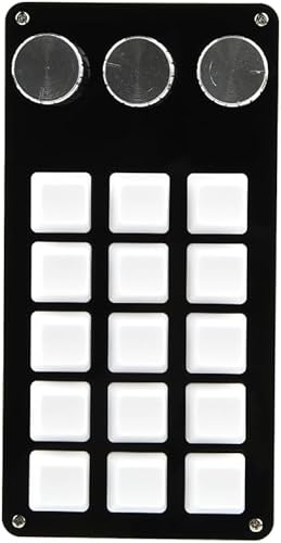 RGB Mini Keyboard 12Key 2Knob Portable Keypad with Programmable Buttons 15 Keys 3 Knobs Efficiency in Gaming Editing