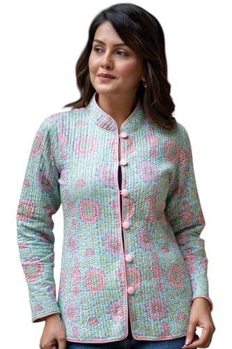 Image of Cotton Quilted Jacket for Winter | Warm Lightweight, Soft Quilted Reversible, Casual Jackets for Women | Stylish Cotton Outerwear | Breathable & Comfortable