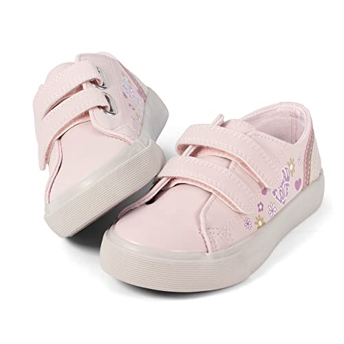 Girls Fashion Sneakers Adjustable Vegan Leather Anti-Slip Walking Shoes for Little Girl Comfortable Cute Pink Soft Kid Shoes2