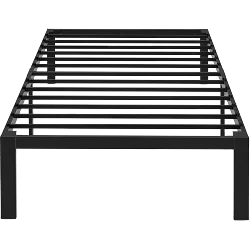Consejos para Comprar Base de Cama Individual Top 5. 45 SUEHOO Base Cama Individual de Metal, Simple Marco de Cama Resistente con Espacio de Almacenamiento Debajo, Fácil Montaje, Soporte Pesado y Pintura Antióxido