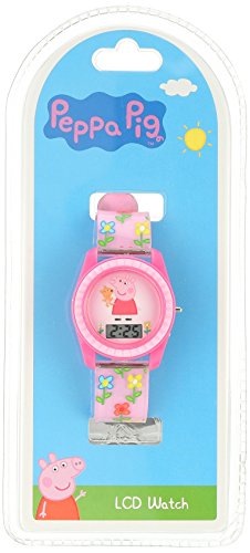 Peppa Pig Kids Digital LCD Watch – Pink Floral Strap, Easy-Read Display, Fun Cartoon Character Design, Adjustable Fit, Lightweight & Comfortable, Perfect for Girls – Fits Wrists 5.5” to 8”4