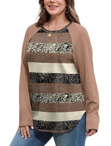 Image of SAMPEEL Sweatshirt for Women Long Sleeve Shirts Crewneck Sweaters Fall Fashion Outfits 2025 Trendy Tunic Tops Plus Size