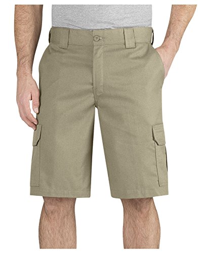 Dickies Men's 11 Inch Regular Fit Stretch Twill Work Short - Durable Cargo Style Shorts for Construction, Outdoor, Daily Wear, Desert Sand, 42