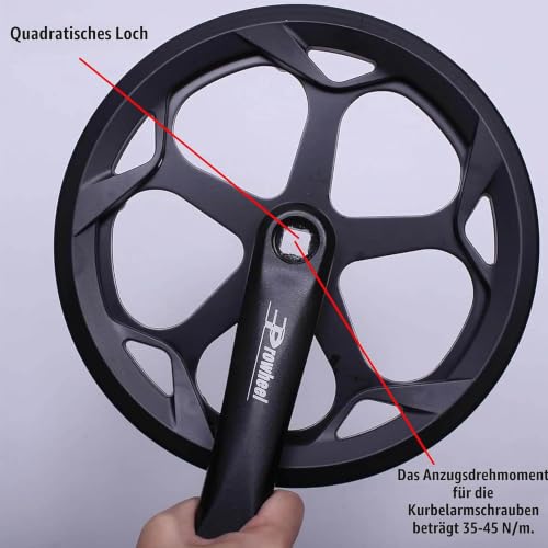 PROWHEEL 152 mm/160 mm/165 mm/170 mm/175 mm Fahrrad-Kurbelgarnitur, 46T/48T/52T Stahl-Kettenblatt Fahrrad-Kurbelarm-Set… – Ansicht 2