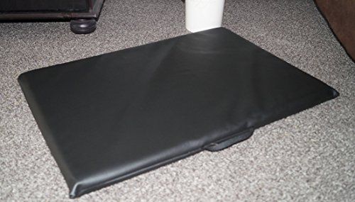 Hundebettenmanufaktur Hundematte Hundematratze Matte Kunstleder Schaumstoff 3 cm (90 cm X 60 cm, schwarz)