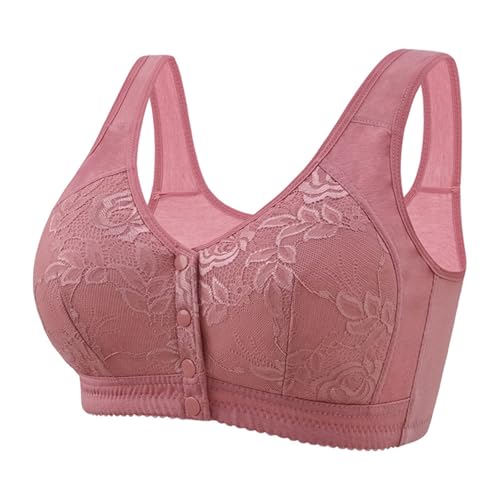 Sujetador para mujer sin aros, push-up, pechos grandes, sujeción fuerte, sujetador, elegante, bordes ondulados, minimalista, transpirable, moldeador, ligero, actividad deportiva, Rosa intenso., S