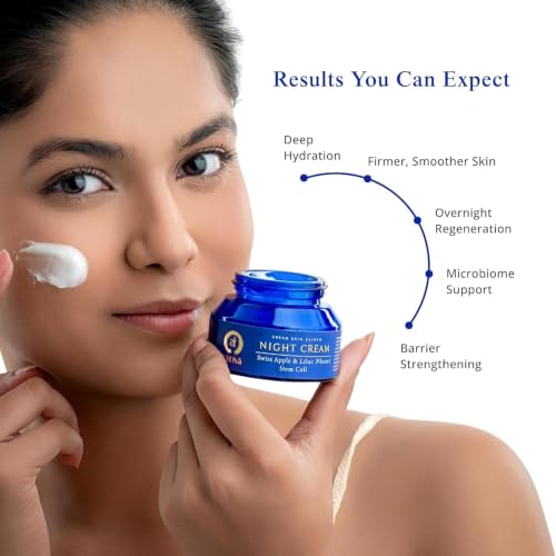 Image of Tatha Dream Skin Elixir Night Cream with Swiss Apple & Lilac Stem Cells | Anti-Aging, Firming & Brightening | Hydration, Barrier Repair & Protection from Stress & Pollution| For All Skin Type