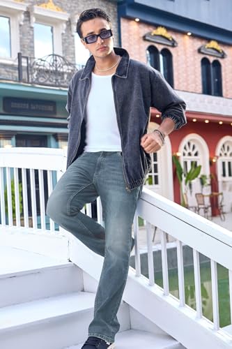 Image of Urbano Fashion Men's Stretch Fit Mid Rise Washed Bootcut Jeans Stretchable