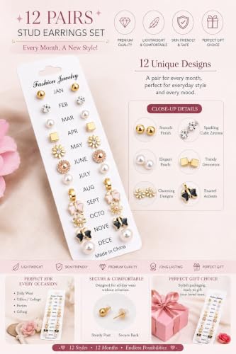Image of Gift Hamper For Girl ,Sister, Girlfriend, Women, Wife | Rakshabandhan Gift For Sister | Birthday | Anniversary | Love Gifts | Pendant Necklace, Pearl Earrings, Stud Earrings Set, Hair Claw Clip, Mini Hair Clip, Scrunchie & Press On Nails |