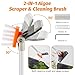 AQQA Aquarium Siphon Vacuum Cleaner Kit with 3 Replaceable Heads, Extra 2-in-1 Algae Scraper Cleaning Brush, Manually Siphon Ball Water Changer, Extendable Length to 38.2In for Fish Tank Cleaning (M)