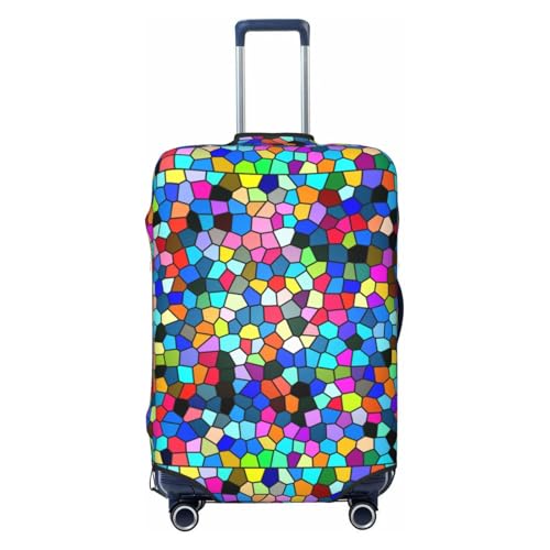 Colorful Tie Dye Stained Glass 2 Print Luggage Covers For Suitcase,Elastic Washable & Stretchable Suitcase Covers For Luggage, Anti-Scratch - Fits 18-32 Inch Luggage-No Luggage Included