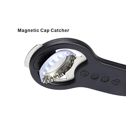 Kitchendao 2 In 1 Magnetic Beer Bottle Opener For Fridge And Rv With Cap Catcher - Pop Can Soda Can Opener, Stick To Refrigerator For Easy Storage With Magnet, Gift For Men Husband Father- 1 Pack #TOP3