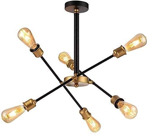 Lámpara colgante satelital moderna de metal con 6 luces E26 para techo de comedor