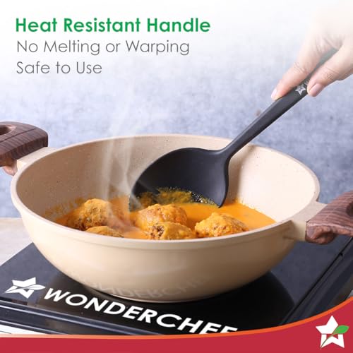 Image of Waterstone Silicon Spoon | Stainless Steel Core | Food Grade Silicone | Ideal Depth | Use for Cooking and Serving Gravies, Dals, etc. | Non-Stick, Flexible, Heat Resistant, Stylish Design
