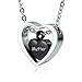 Amody Acero Inoxidable Amor Corazon Grabado Mutter Negro Colgante urna Collar para la joyería de Cenizas urna Colgante Memorial