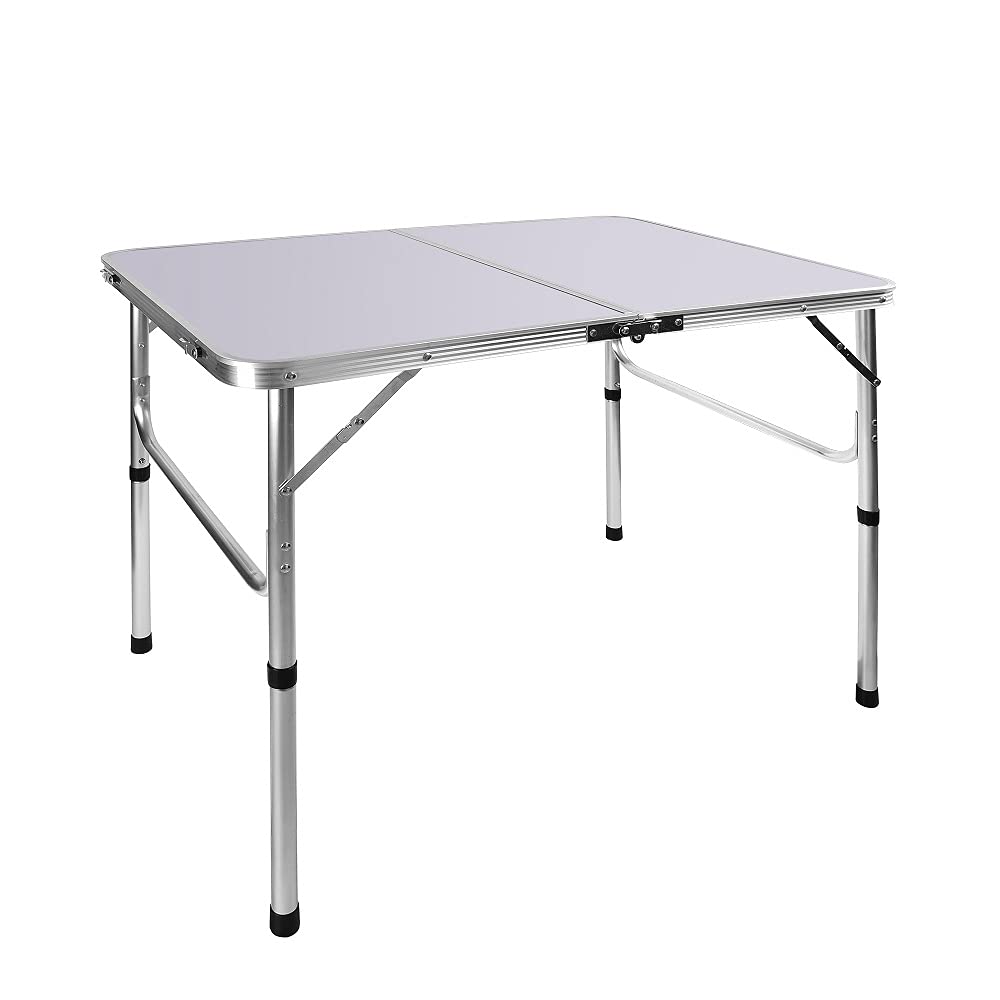 Lucn Składany stół piknikowy na zewnątrz stół ogrodowy impreza piknik grill stół jadalny 90 cm, regulowana wysokość 67/37 cm z uchwytem łatwe do czyszczenia biurko