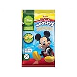 iChuces- Mooskys Mickey de Aspil – Caja 120 bolsas de 8 g – Snack de maíz horneado sabor queso – Golosina crujiente infantil con licencia Disney – Ideal para cumpleaños, fiestas y meriendas