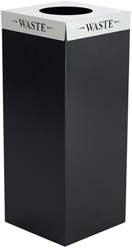 Safco 2990WA Square-Fecta - Tapa de receptáculo de reciclaje, residuos (para uso con base cuadrada pública se vende por separado), color plateado