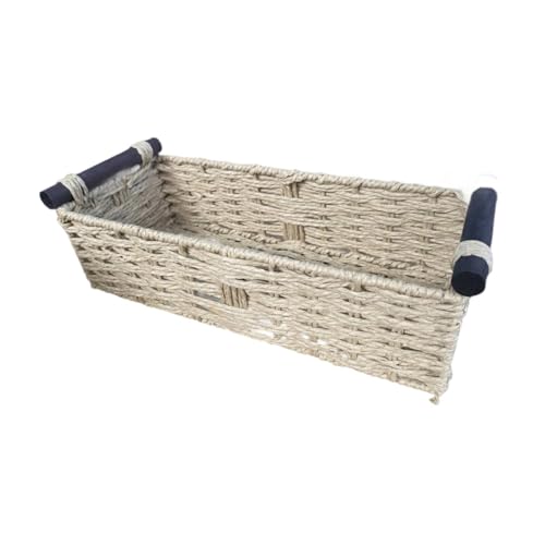 Ioensy Cesta de Almacenamiento, Cesta Decorativa para Estante, Cesta para Papel Higiénico, Cesta de Cuerda de Papel para Café, Desayuno. , Beige, Individual
