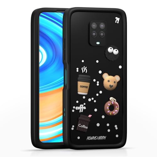 Image of Bintage Cute Fun Taddy| 3D Ball Bear| Donut| Coffee Rubber Case Full Body & Camera Protection Back Cover Compatible for Redmi Note 10 Lite - Black