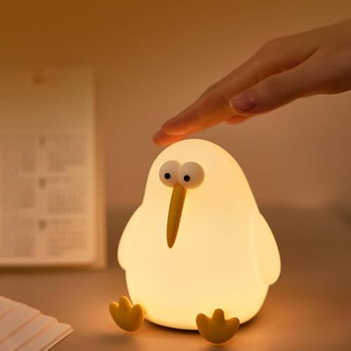 Night Light for Kids,Kiwibird Night Light,LED Cordless Night Light,3 Level Dimmable Silicone Nightlight,Cute Animal Lamp,Bedside Touch Lamp,Fun Halloween Decor for Woman and Kids