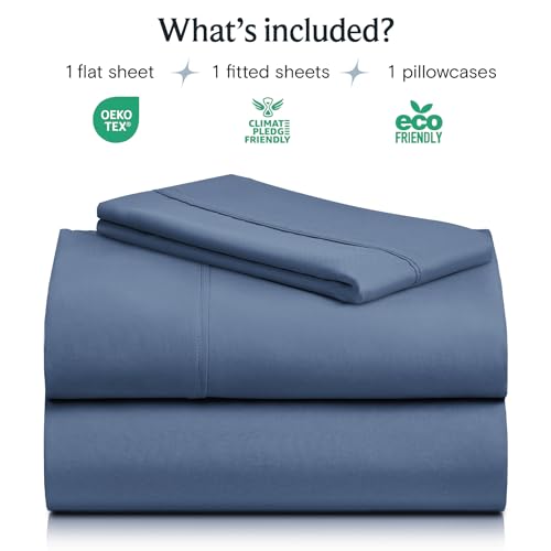 Image of LuxClub 3 PC Sheet Bed Sheets Deep Pockets 18 inch Eco Friendly Wrinkle Free-Kids-Fitted Sheets Machine Washable Hotel Bedding Silky Soft - Oxford Twin