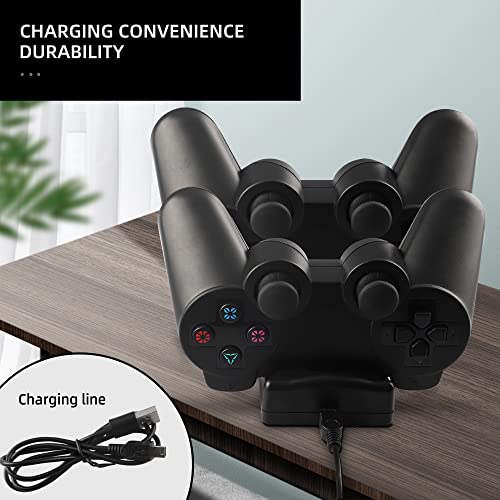 Image of PS3 Controller Charger Station, Charging Dock for Sony PlayStation 3 Original Wireless Dual Controller and Move Controller with LED Light Indicator and Charging Cable