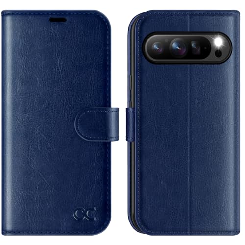 OCASE for Google Pixel 9 Case, Google Pixel 9 Pro Case PU Leather Wallet Phone Case with [Card Holders] [RFID Blocking] [Shockproof TPU] Magnetic Protective Flip Cover for Pixel 9/9 Pro, Blue