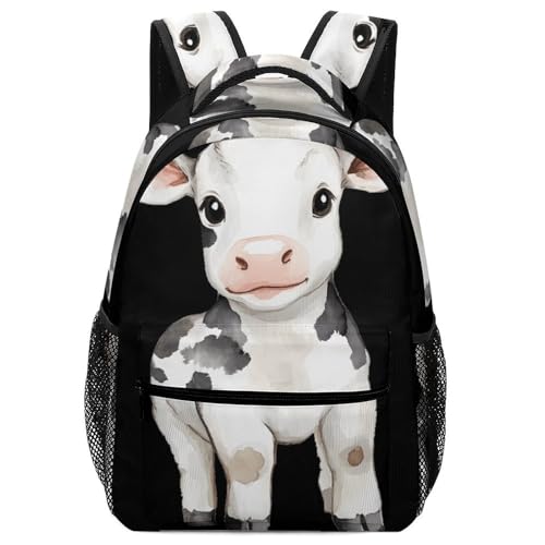 Cute Cow Calf Unisex Backpack Casual Daypacks Lightweight Shoulders Bag for Camping Hiking Travel