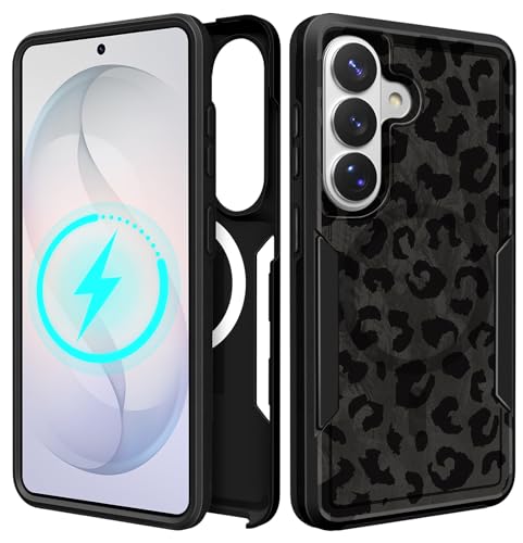 Coque Samsung S26 Plus magnétique antichoc avec protection MagSafe léopard