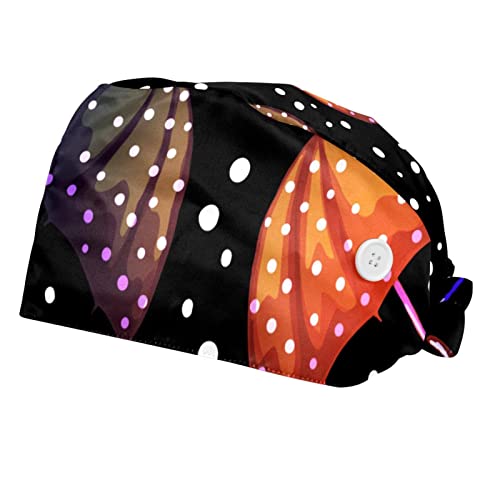 Chapeaux de travail de cuisine et atelier casquette à points style parapluie lot de 2